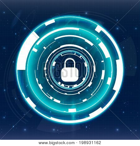 Safety screen.Futuristic user interface. Abstract virtual graphic touch user interface. HUD. Hi-tech basic. Blue and white elements. UI hud infographic interface screen monitor radar set web elements