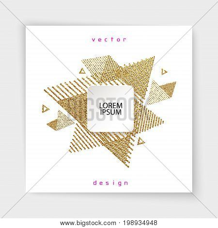 Abstract Gold Glitter Geometric Vector Background.