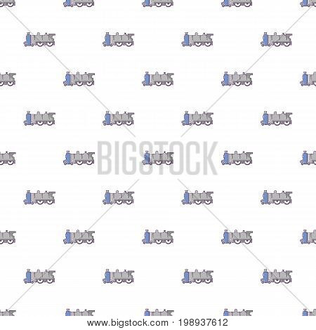 Old steam locomotive pattern in cartoon style. Seamless pattern vector illustration
