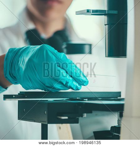 Scientist Researching In Laboratory, Toned Image, Selective Focus