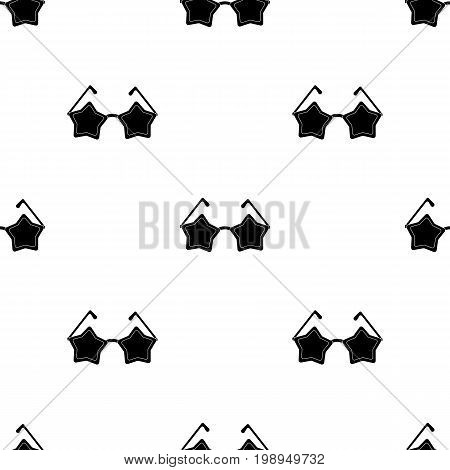 Glasses with stars.Fans single icon in black  vector symbol stock illustration.