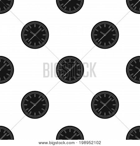 Office clock icon in black style isolated on white background. Office furniture and interior symbol vector illustration.