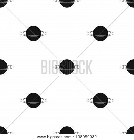Uranus icon in black design isolated on white background. Planets symbol stock vector illustration.