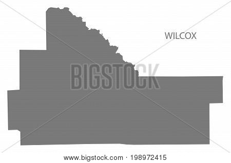 Wilcox County Map Of Alabama Usa Grey Illustration Silhouette
