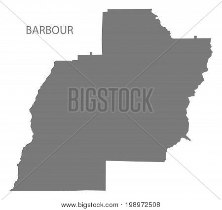 Barbour County Map Of Alabama Usa Grey Illustration Silhouette