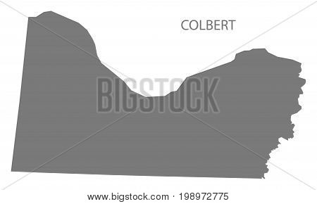 Colbert County Map Of Alabama Usa Grey Illustration Silhouette