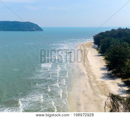 Tropical White Sand Beach In Khao Sam Roi Yot National Park, Thailand