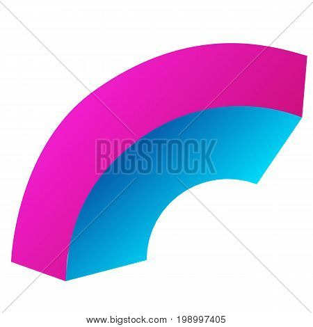 Arc Bend Box. Connection Structure. Digital Data Visualization Concept. Vector Illustration.
