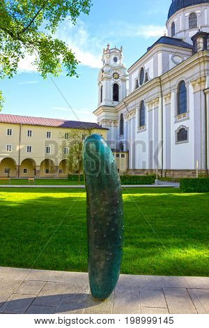 Baroque Collegiate Church in Salzburg is University Church. It is located at University Square. Church is a listed building and part of UNESCO World Heritage historical center of Salzburg. Austria.