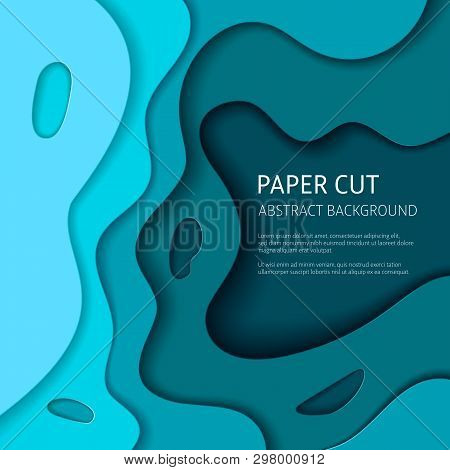 Color 3d Cut Out Paper Effect Abstract Background. Colorful Vector Design Templates.