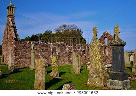 A View Of The Ruins Of A Medieval Church Building In The Perthshire Town Of Blackford Near Gleneagle
