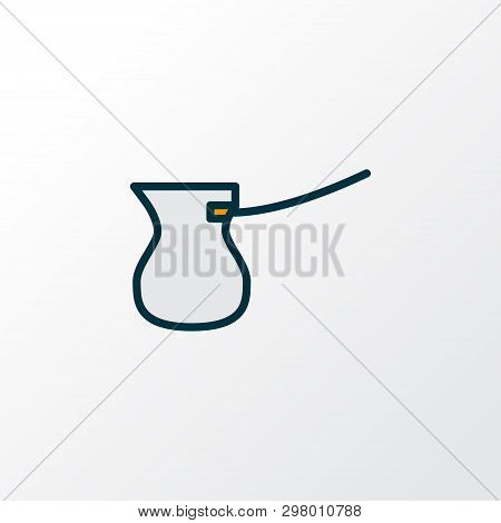 Cezve Icon Colored Line Symbol. Premium Quality Isolated Ibrik Element In Trendy Style.