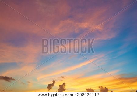 Beautiful Soft Clouds And Blue Sky Background