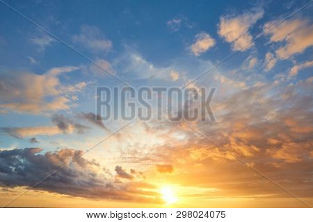 Beautiful Soft Clouds And Blue Sky Background