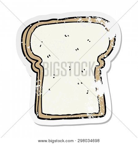 distressed sticker of a cartoon slice of bread