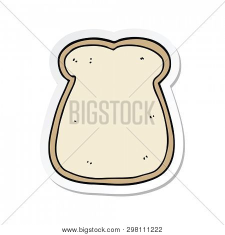 sticker of a cartoon slice of bread