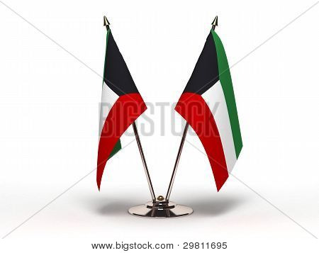 Miniature Flag af Kuwait (isoleret)