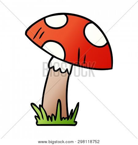 hand drawn gradient cartoon doodle of a toad stool