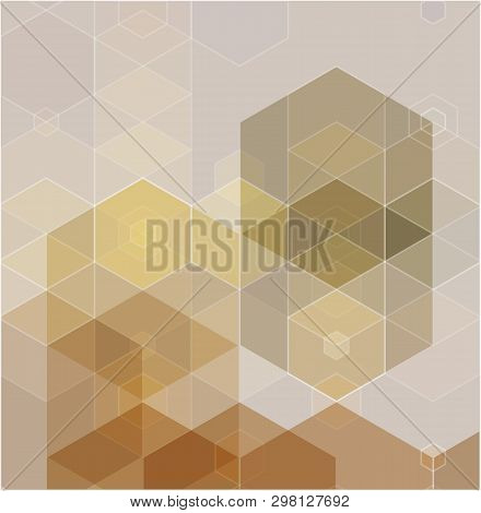 Abstract Background Consisting Of Yellow, Orange, Brown Hexagons.
