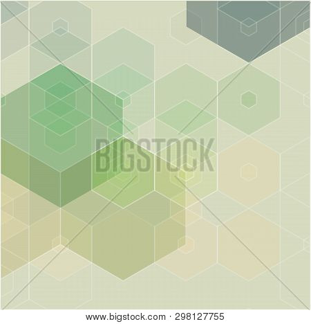Green Grid Mosaic Background, Creative Design Templates.