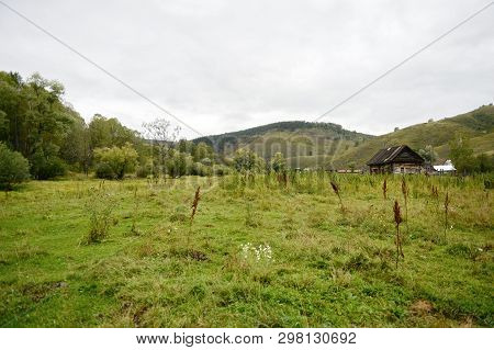 Mountain Village Generalka Altai Territory In Western Siberia. Russia
