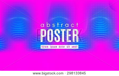 Gradient Fluid Shapes. Abstract Background In Blue And Pink Colors. Wave Liquid And Distorted Gradie