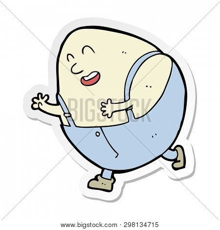 sticker of a cartoon humpty dumpty egg character