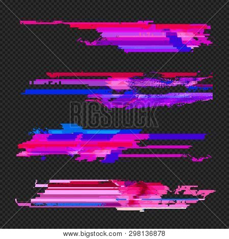 Abstract Glitch Design Elements Set .