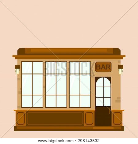 Vector Illustration Of A Showcase Bar. Editable Title.