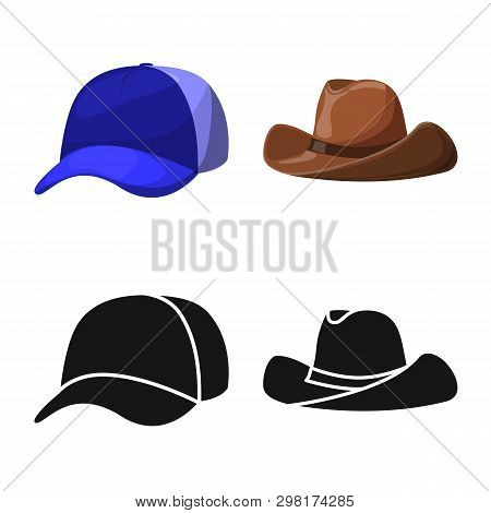 Vector Design Of Clothing And Cap Icon. Set Of Clothing And Beret Stock Vector Illustration.
