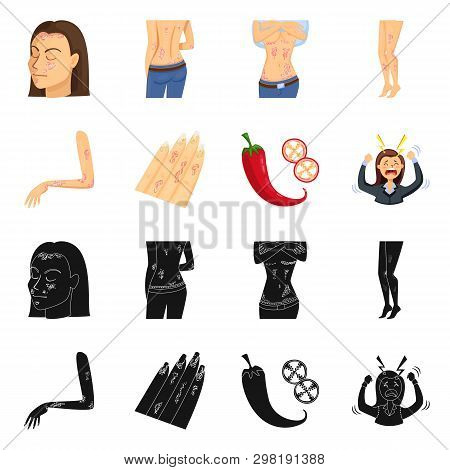 Vector Illustration Of Medical And Pain  Icon. Set Of Medical And Disease Vector Icon For Stock.