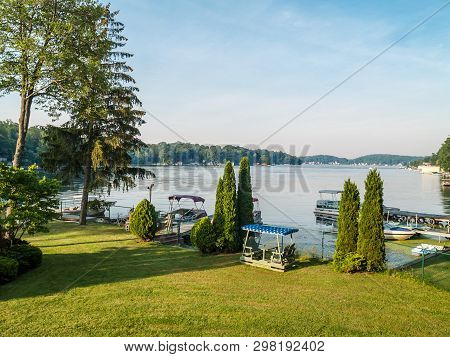 A Scenic View Of Lake Hopatcong In Sussex County New Jersey.