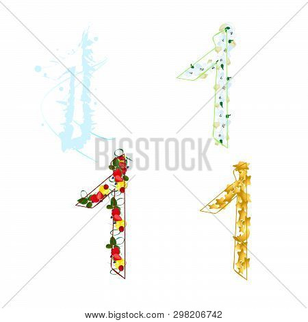 Set Of Units Seasons For Holidays One-to-one Winter Spring Summer Autumn