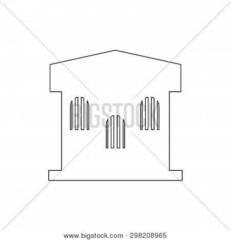Prison Building Outline Icon. Elements Of Buildings Illustration Icon. Signs And Symbols Can Be Used