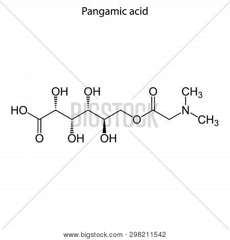 Skeletal Formula Of Pangamic Acid. Vitamin B15 Chemical Molecule.
