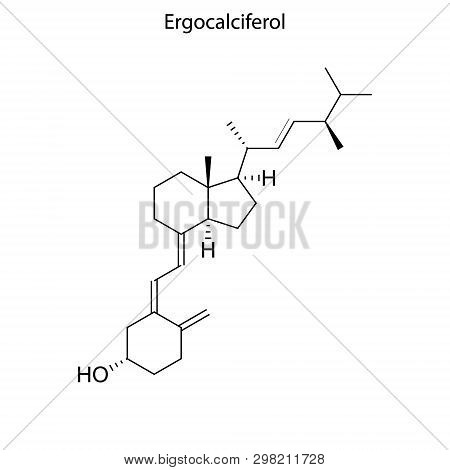 Skeletal Formula Of Ergocalciferol. Vitamin K 2  Chemical Molecule.