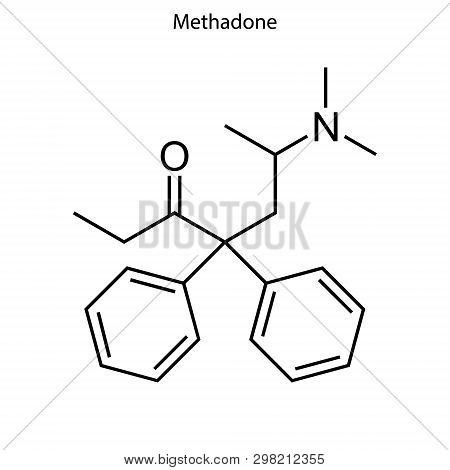 Skeletal Formula Of Methadone. Chemical Molecule . Template For Your Design . Template For Your Desi
