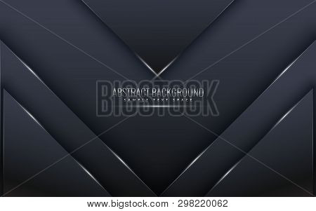 Black Premium Background With Luxury Dark.  Luxury Silver Platinum Lines Vector. Rich Background For