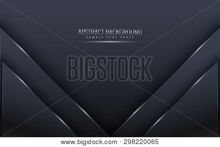 Black Premium Background With Luxury Dark.  Luxury Silver Platinum Lines Vector. Rich Background For