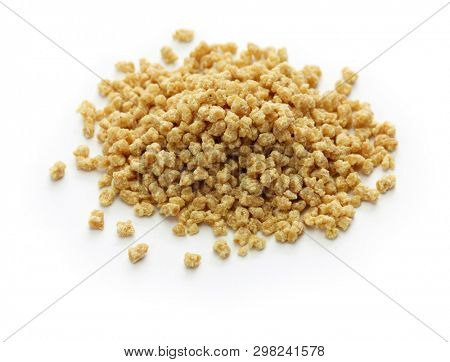 soya mince, textured vegetable protein isolated on white background
