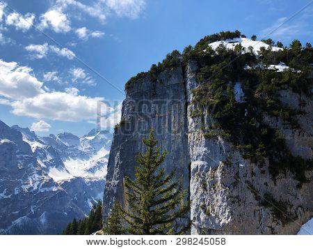 Füessler Cliff Or Füessler-felsen (fueessler-felsen Or Fuessler-felsen) On The Ebenalp Alpine Hill A