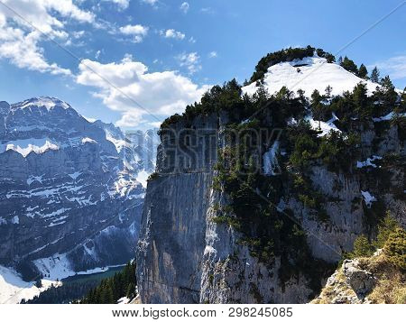 Füessler Cliff Or Füessler-felsen (fueessler-felsen Or Fuessler-felsen) On The Ebenalp Alpine Hill A