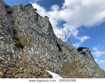 Füessler Cliff Or Füessler-felsen (fueessler-felsen Or Fuessler-felsen) On The Ebenalp Alpine Hill A