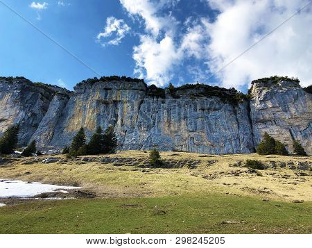 Füessler Cliff Or Füessler-felsen (fueessler-felsen Or Fuessler-felsen) On The Ebenalp Alpine Hill A