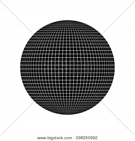 Isolated Global Grid Sphere Design . Template For Your Design
