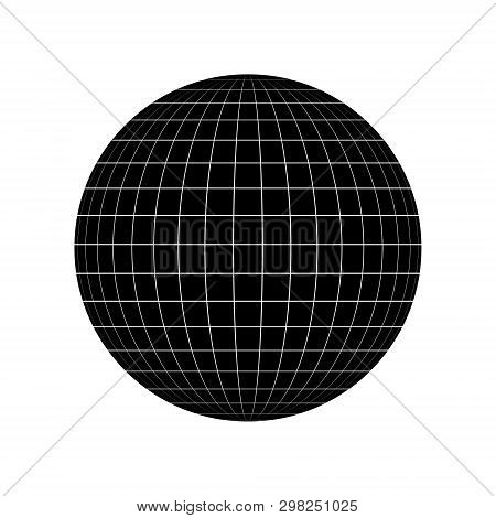 Isolated Global Grid Sphere Design . Template For Your Design