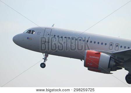 Amsterdam The Netherlands - April 22nd, 2019: Ei-sih Sas Scandinavian Airlines Ireland Airbus A320ne