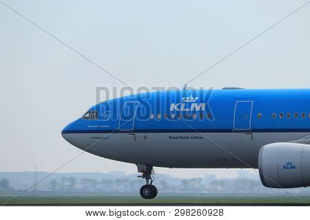 Amsterdam The Netherlands - April 22nd, 2019: Ph-aon Klm Royal Dutch Airlines Airbus A330-200 Takeof