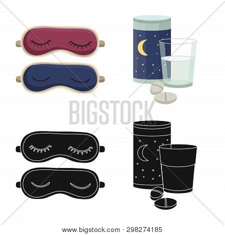 Vector Design Of Dreams And Night Logo. Set Of Dreams And Bedroom Vector Icon For Stock.