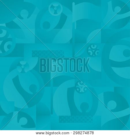 EURO 2022 UEFA European Championship Soccer Abstract football sports dynamic turquoise seamless background